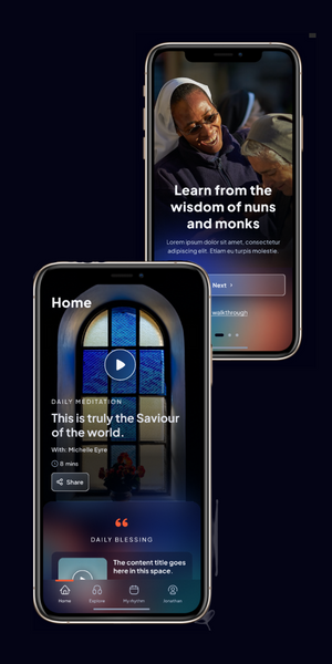 App Mock Up Showing Daily Prayers