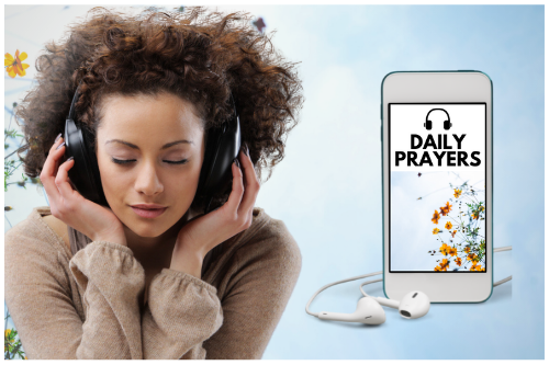 Woman praying an audio track