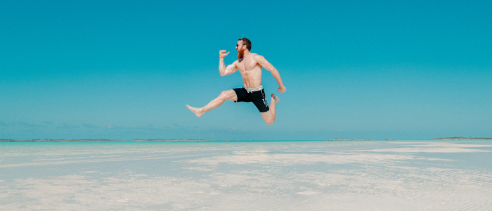 Man Jumps for Joy