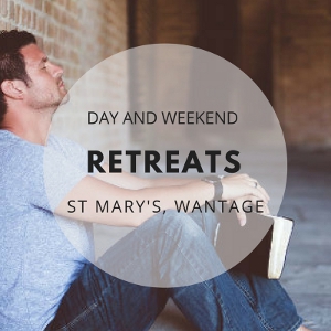 Man on retreat, sitting in a chapel